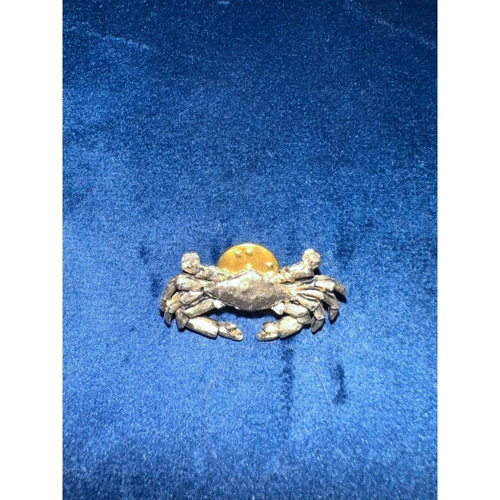 Vintage Figural Brooch Crab Pin Signed‎ JOLLE Nautical Beach Ocean Jewelry
